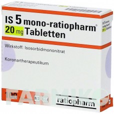 ИЗ 5 МОНО (IS 5 MONO) 20 мг таблетки 100 шт - Изосорбида мононитрат RATIOPHARM