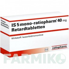ИЗ 5 МОНО (IS 5 MONO) 40 мг таблетки 50 шт - Изосорбида мононитрат RATIOPHARM