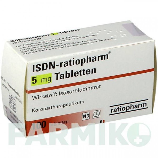 ИСДН (ISDN) 5 мг таблетки 100 шт - Изосорбида динитрат RATIOPHARM