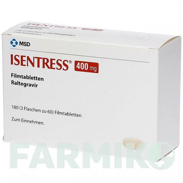 ИСЕНТРЕСС (ISENTRESS) 400 мг таблетки 60 шт - Ралтегравир AXICORP PHARMA