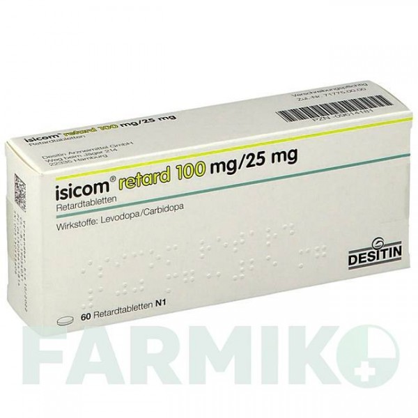 ИЗИКОМ (ISICOM) 100 мг/25 мг таблетки 60 шт - Леводопа, Карбидопа DESITIN