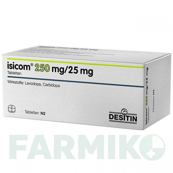 ИЗИКОМ (ISICOM) 250 мг/25 мг таблетки 30 шт - Леводопа, Карбидопа DESITIN