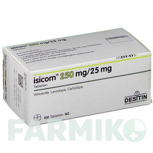 ИЗИКОМ (ISICOM) 250 мг/25 мг таблетки 100 шт - Леводопа, Карбидопа DESITIN