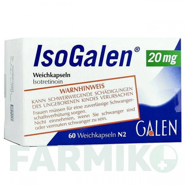 ИЗОГАЛЕН (ISOGALEN) 20 мг капсулы 60 шт - Изотретиноин GALENPHARMA