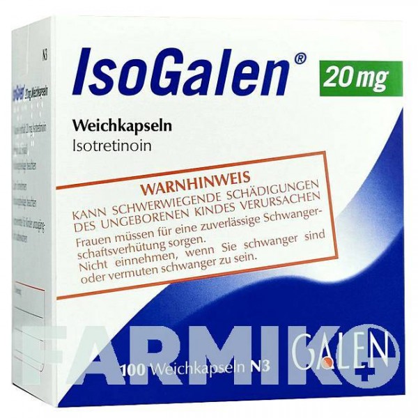 ИЗОГАЛЕН (ISOGALEN) 20 мг капсулы 100 шт - Изотретиноин GALENPHARMA
