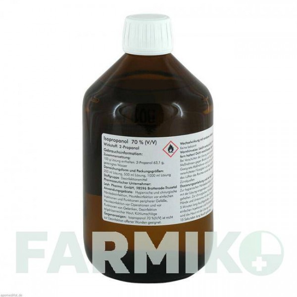 ІЗОПРОПАНОЛ (ISOPROPANOL) 70% розчин 500 мл - Ізопропанол LEYH-PHARMA