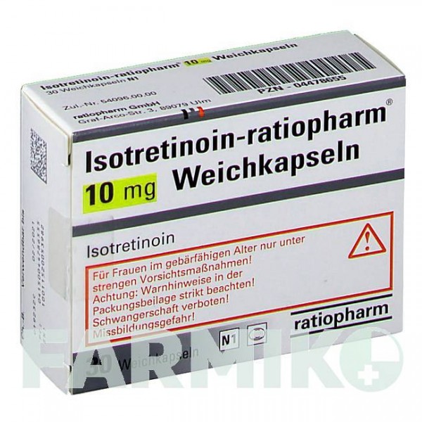 ІЗОТРЕТИНОЇН (ISOTRETINOIN) 10 мг капсули 30 шт - Ізотретиноїн RATIOPHARM