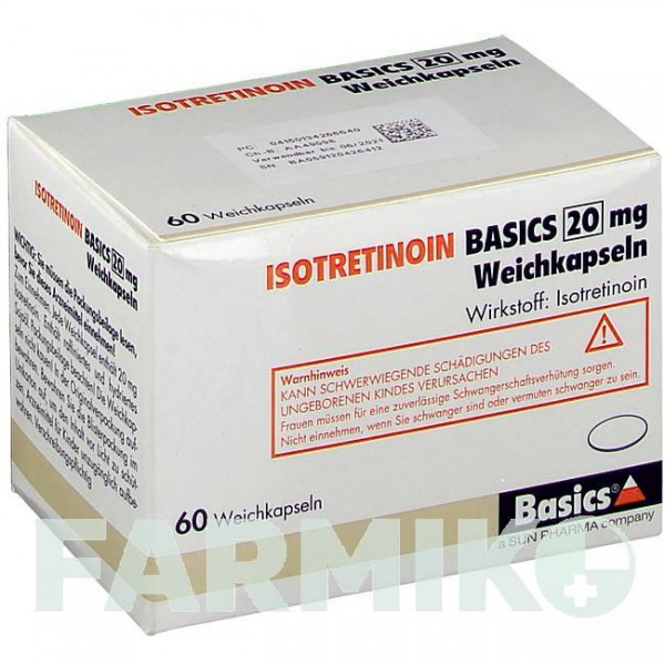 ІЗОТРЕТИНОЇН (ISOTRETINOIN) 20 мг капсули 60 шт - Ізотретиноїн BASICS