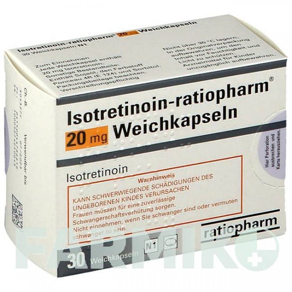 ИЗОТРЕТИНОИН (ISOTRETINOIN) 20 мг капсулы 30 шт - Изотретиноин RATIOPHARM