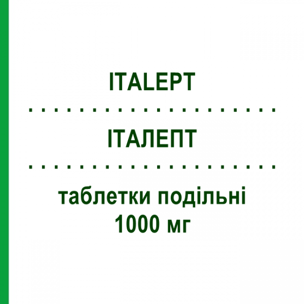 ИТАЛЕПТ (ITALEPT) 1000 мг таблетки делимые 30 шт - Леветирацетам SO.SE.PHARM