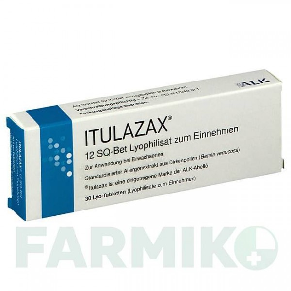 ІТУЛАЗАКС (ITULAZAX) 12 SQ таблетки 30 шт - Пилок дерев KOHLPHARMA