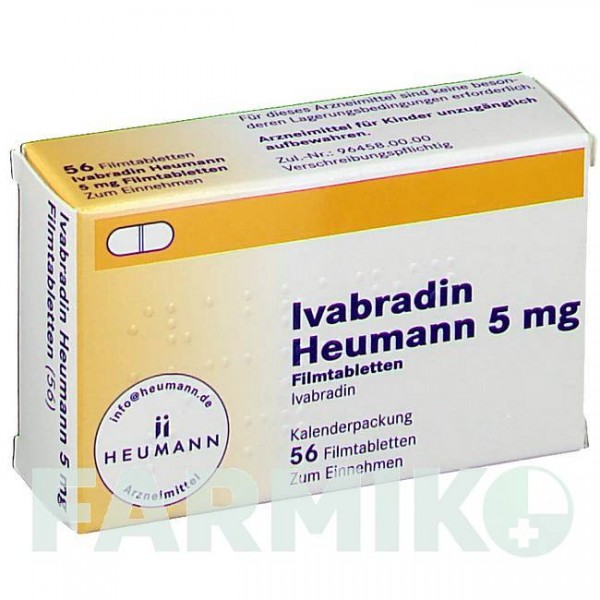 ІВАБРАДИН (IVABRADIN) 5 мг таблетки 56 шт - Івабрадин HEUMANN PHARMA