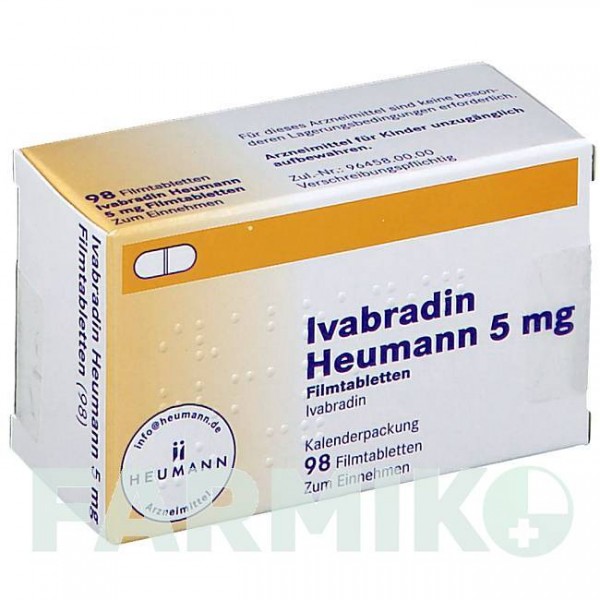 ІВАБРАДИН (IVABRADIN) 5 мг таблетки 98 шт - Івабрадин HEUMANN PHARMA