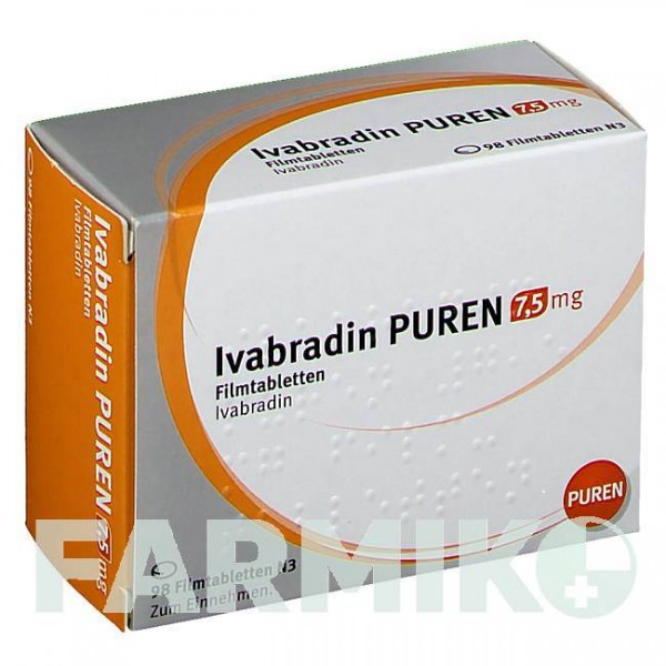 ІВАБРАДИН (IVABRADIN) 7,5 мг таблетки 98 шт - Івабрадин PUREN PHARMA