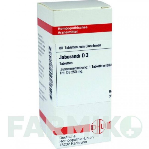 ЯБОРАНДІ (JABORANDI) D 3 таблетки 80 шт - Гомеопатія DHU