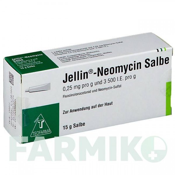ДЖЕЛЛИН (JELLIN) мазь 15 г - Флуоцинолон, Антибиотик TEOFARMA