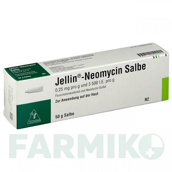 ДЖЕЛЛІН (JELLIN) мазь 50 г - Флуоцинолон, Антибіотик TEOFARMA