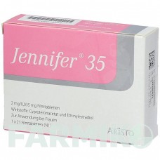 ДЖЕННІФЕР (JENNIFER) 2 мг/0,035 мг таблетки 21 шт - Ципротерон, Естроген ARISTO PHARMA