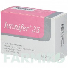 ДЖЕННІФЕР (JENNIFER) 2 мг/0,035 мг таблетки 6x21 шт - Ципротерон, Естроген ARISTO PHARMA
