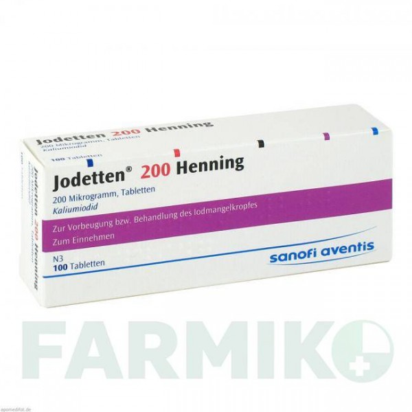 ЙОДЕТТЕН (JODETTEN) 200 таблетки 100 шт - Йодид SANOFI