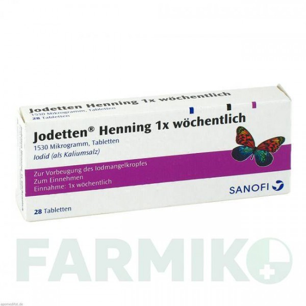 ЙОДЕТТЕН (JODETTEN) таблетки 28 шт - Йодид SANOFI
