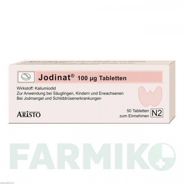 ЙОДИНАТ (JODINAT) 100 мкг таблетки 50 шт - Йодид ARISTO PHARMA
