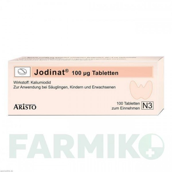 ЙОДИНАТ (JODINAT) 100 мкг таблетки 100 шт - Йодид ARISTO PHARMA