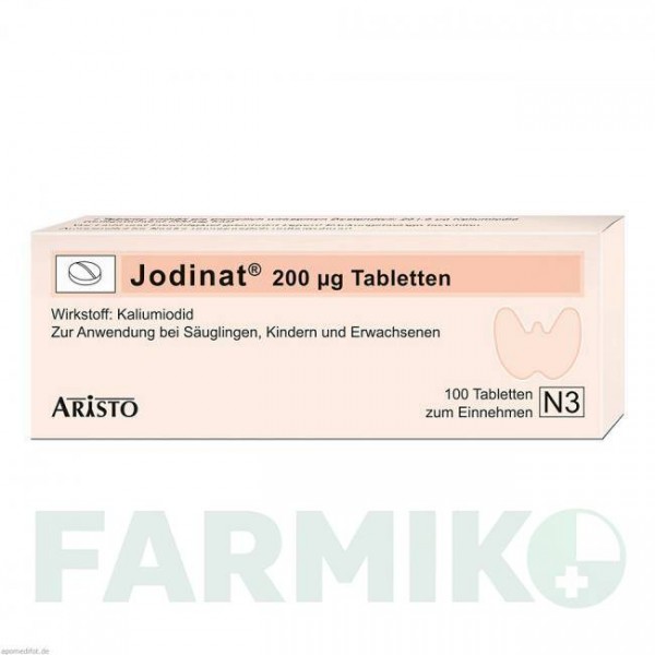 ЙОДИНАТ (JODINAT) 200 мкг таблетки 100 шт - Йодид ARISTO PHARMA