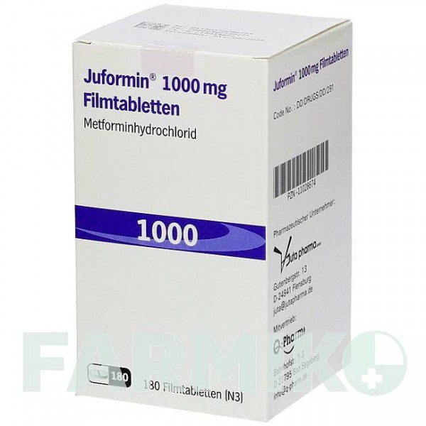 ЮФОРМІН (JUFORMIN) 1000 мг таблетки 180 шт - Метформін JUTA PHARMA