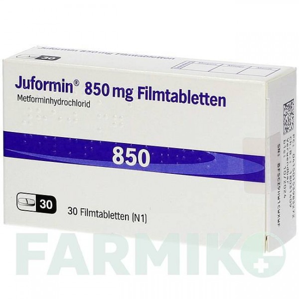 ЮФОРМИН (JUFORMIN) 850 мг таблетки 30 шт - Метформин JUTA PHARMA