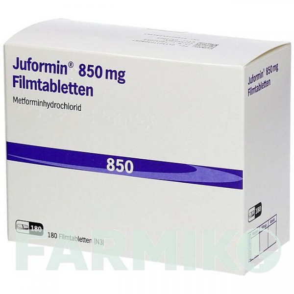 ЮФОРМІН (JUFORMIN) 850 мг таблетки 180 шт - Метформін JUTA PHARMA