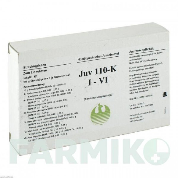 ЮВ (JUV) глобули 6x20 г - Гомеопатія PHONIX LABORATORIUM