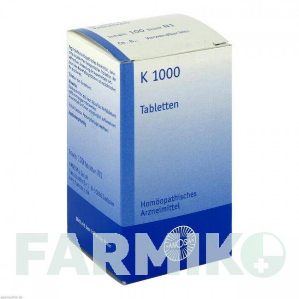 К 1000 (K 1000) таблетки 100 шт - Гомеопатия HANOSAN