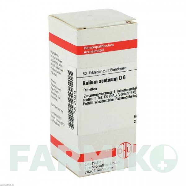 КАЛІУМ АЦЕТИКУМ (KALIUM ACETICUM) D 6 таблетки 80 шт - Гомеопатія DHU