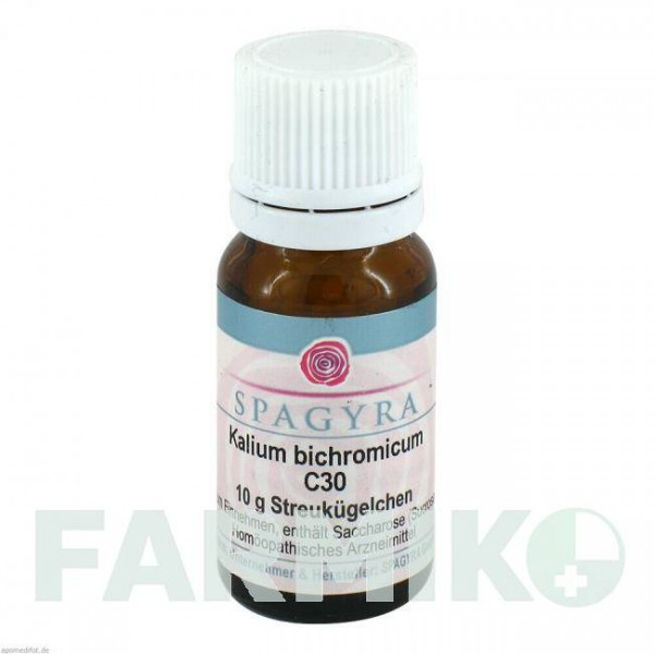 КАЛІУМ БІХРОМІКУМ (KALIUM BICHROMICUM) C 30 глобули 10 г - Гомеопатія SPAGYRA