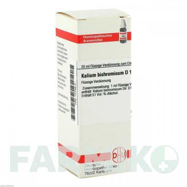 КАЛІУМ БІХРОМІКУМ (KALIUM BICHROMICUM) D 12 розчин 20 мл - Гомеопатія DHU