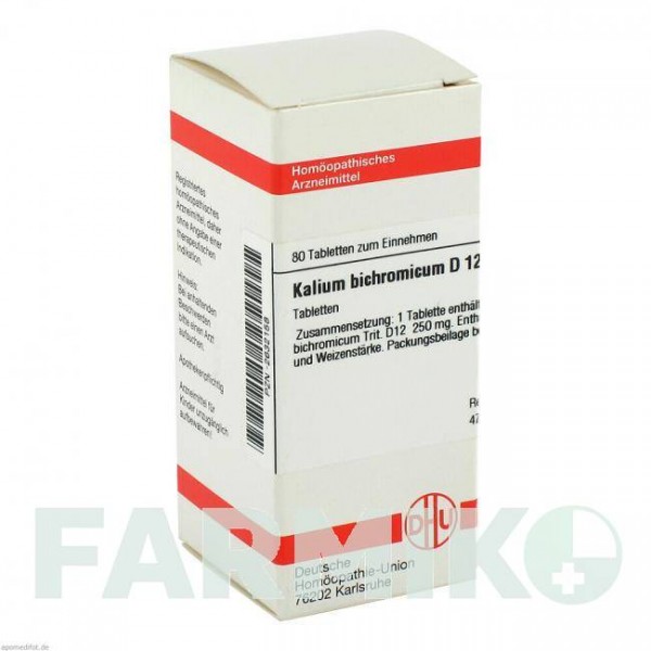КАЛІУМ БІХРОМІКУМ (KALIUM BICHROMICUM) D 12 таблетки 80 шт - Гомеопатія DHU