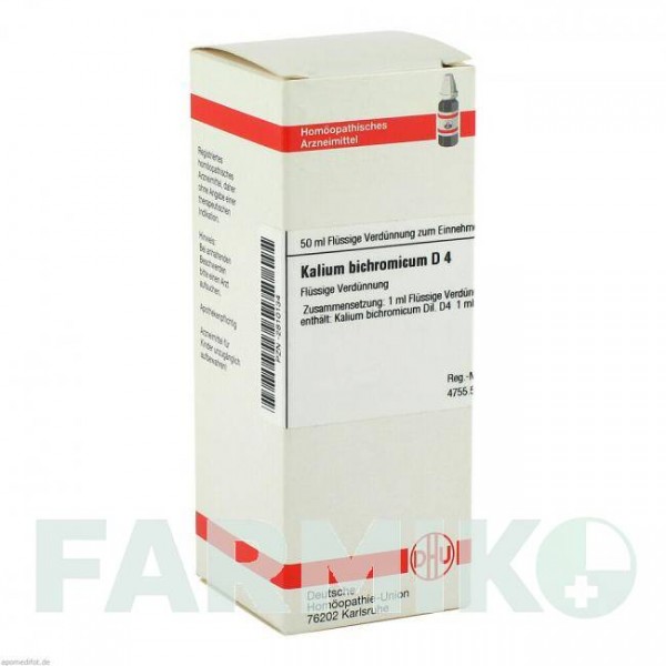 КАЛІУМ БІХРОМІКУМ (KALIUM BICHROMICUM) D 4 розчин 50 мл - Гомеопатія DHU