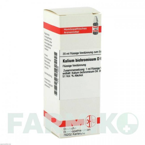 КАЛІУМ БІХРОМІКУМ (KALIUM BICHROMICUM) D 6 розчин 20 мл - Гомеопатія DHU