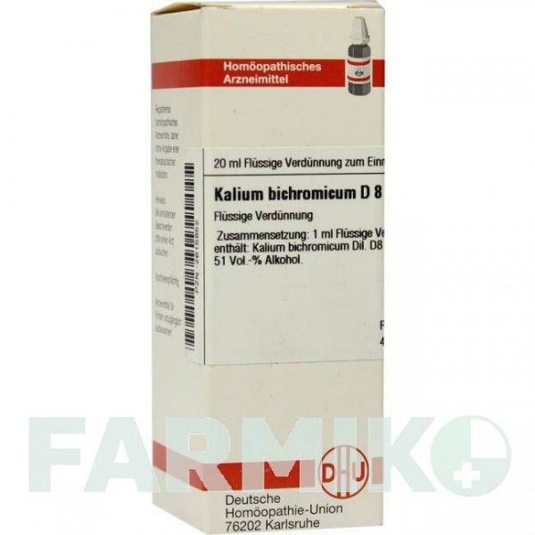 КАЛІУМ БІХРОМІКУМ (KALIUM BICHROMICUM) D 8 розчин 20 мл - Гомеопатія DHU