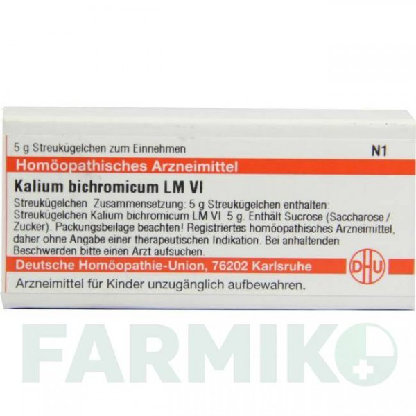 КАЛІУМ БІХРОМІКУМ (KALIUM BICHROMICUM) LM VI глобули 5 г - Гомеопатія DHU