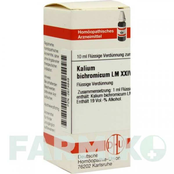 КАЛІУМ БІХРОМІКУМ (KALIUM BICHROMICUM) LM XXIV розчин 10 мл - Гомеопатія DHU