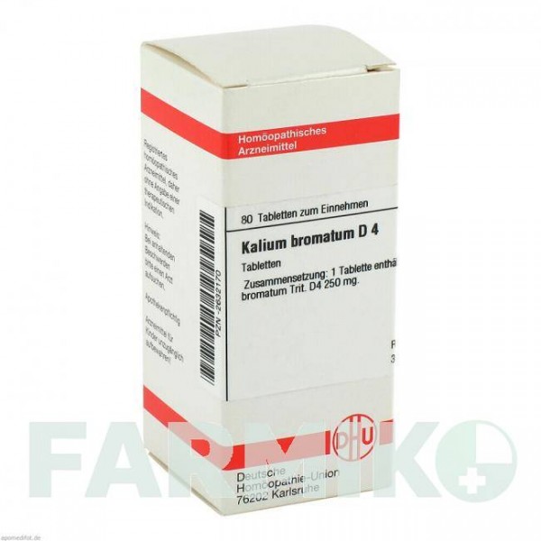 КАЛІУМ БРОМАТУМ (KALIUM BROMATUM) D 4 таблетки 80 шт - Гомеопатія DHU