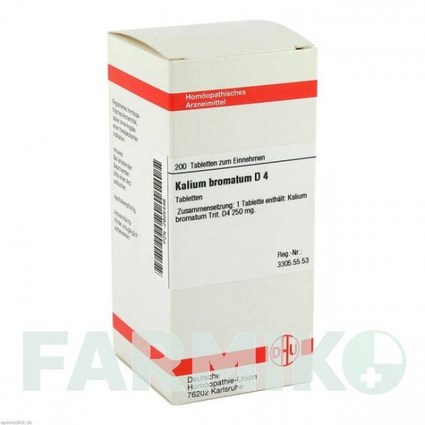 КАЛІУМ БРОМАТУМ (KALIUM BROMATUM) D 4 таблетки 200 шт - Гомеопатія DHU