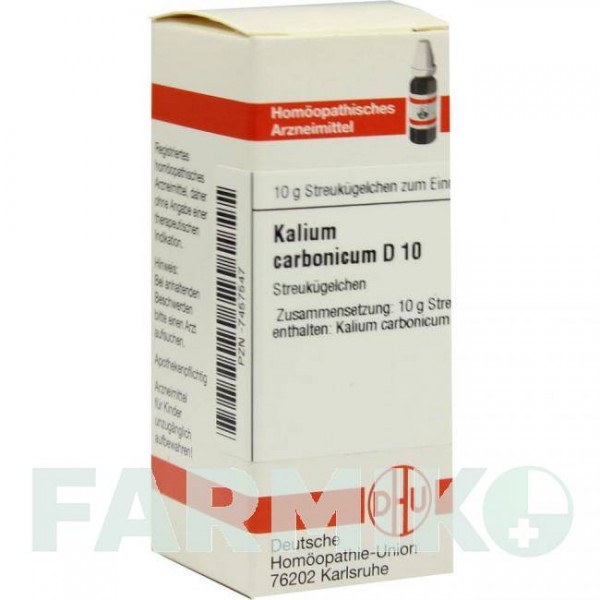 КАЛІУМ КАРБОНІКУМ (KALIUM CARBONICUM) D 10 глобули 10 г - Гомеопатія DHU
