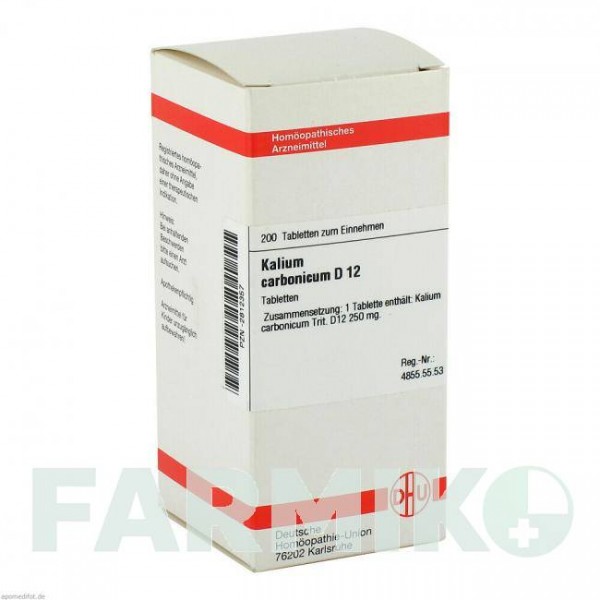 КАЛІУМ КАРБОНІКУМ (KALIUM CARBONICUM) D 12 таблетки 200 шт - Гомеопатія DHU