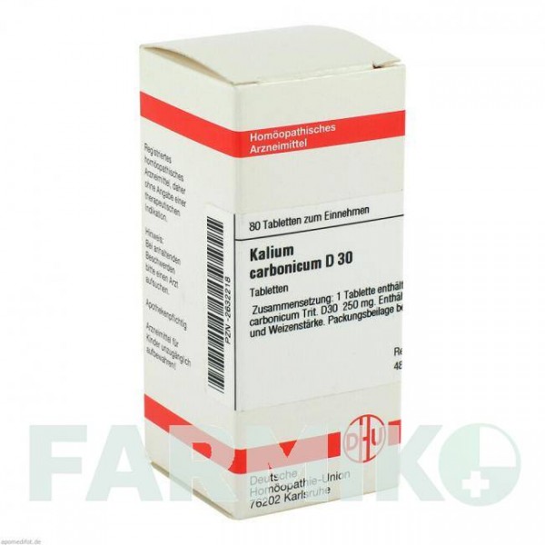 КАЛІУМ КАРБОНІКУМ (KALIUM CARBONICUM) D 30 таблетки 80 шт - Гомеопатія DHU