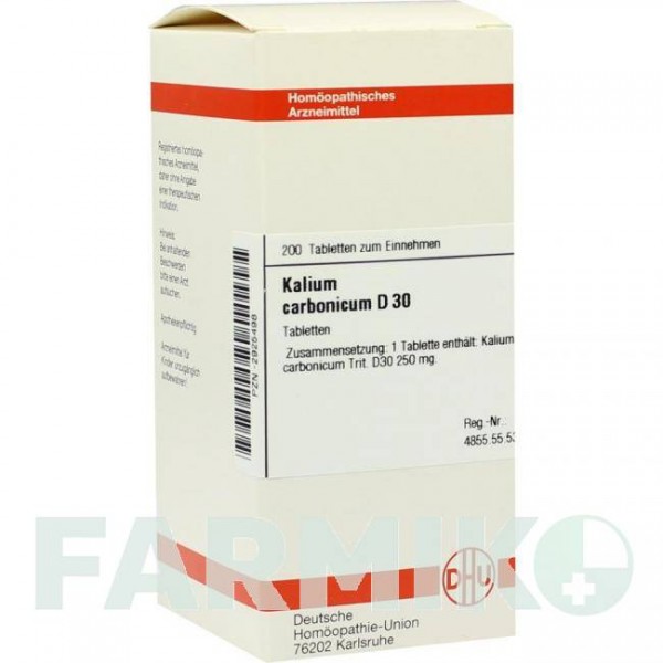 КАЛІУМ КАРБОНІКУМ (KALIUM CARBONICUM) D 30 таблетки 200 шт - Гомеопатія DHU