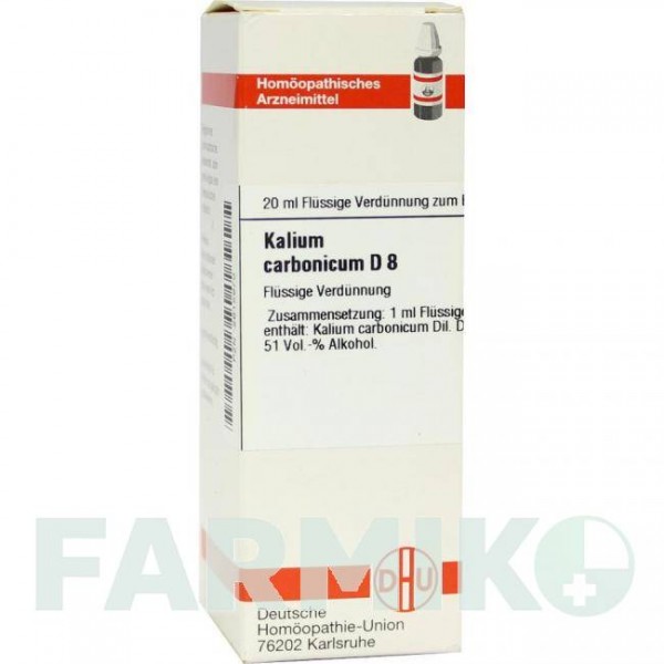 КАЛИУМ КАРБОНИКУМ (KALIUM CARBONICUM) D 8 раствор 20 мл - Гомеопатия DHU