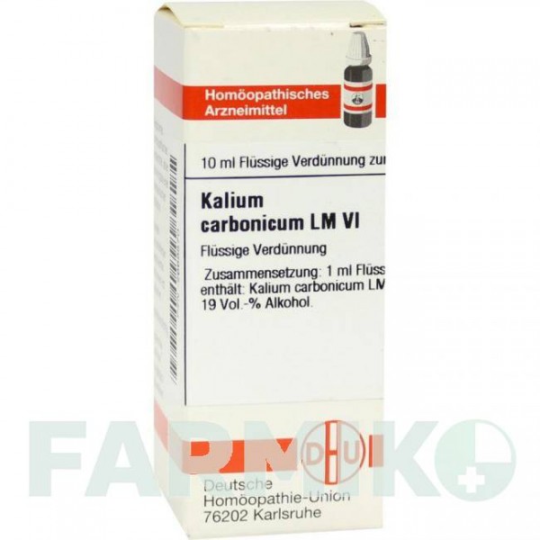 КАЛІУМ КАРБОНІКУМ (KALIUM CARBONICUM) LM VI розчин 10 мл - Гомеопатія DHU